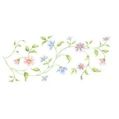 Flower Vine Wall Stencil | 2829 by Designer Stencils | Floral Stencils | Reusable Art Craft Stencils for Painting on Walls, Canvas, Wood | Reusable Plastic Paint Stencil for Home Makeover | Easy to Use & Clean Art Stencil