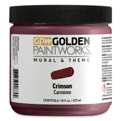 Golden Paintworks Mural and Theme Acrylic Paint - Crimson, 16 oz, Jar