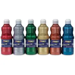 Prang Ready-To-Use Washable Tempera Paints - Metallic Colors, Set of 6, 16 oz bottles