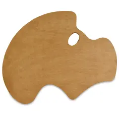 New Wave Art Wood Palette - 20-1/2" x 16" x 1/5", Expressionist Confidant, Left Hand