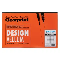 Clearprint Drafting and Design Fade-Out Vellum - 11" x 17", 8 x 8 Grid, 50 Sheets
