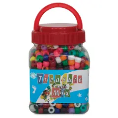 John Bead Plastic Bead Mix - Pony Beads, 1000 beads