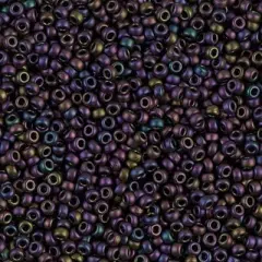 Miyuki 11 Round Seed Bead, 11-2061, Matte Metallic Plum Emerald Iris, 13 grams