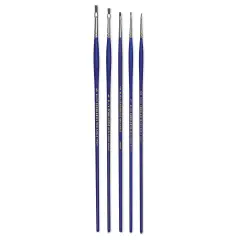 Blick Scholastic Red Sable Brush Set - Bright, Long Handle, Set of 5