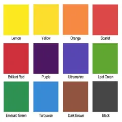 Brusho Crystal Colours - Set of 12, Assorted Colors, 15 g pots