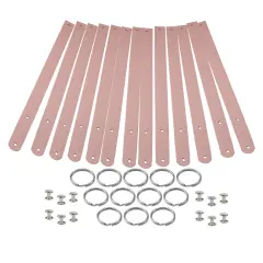 Blank Leather Keyrings 12 Pack &ndash; Pre-Cut Blanks with Hardware for Hot, Foil Stamping & Engraving Blush pink