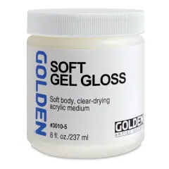 Golden Acrylic Medium, Gloss-Soft Gel, 8 oz jar