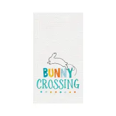 "Bunny Crossing" Easter Rabbit Spring Theme Kitchen Dishtowel