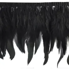 Belagio Feather Trim, 9" Wide, 10-Yard Bolt, Black