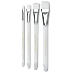 Blick Scholastic Wonder White Brush Set - Flat Foot, Short Handle, Set of 4