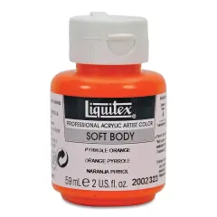 Liquitex Soft Body Artist Acrylics - Pyrrole Orange, 59 ml bottle