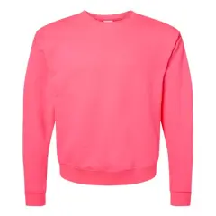 Hanes&reg; Ecosmart Crewneck Long Sleeve Sweatshirt Safety Pink