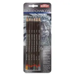 Derwent Tinted Charcoal Pencil Set - Blister Pack, Set of 6