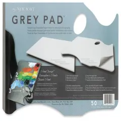 New Wave Palette - Disposable Palette, Grey Pad, Handheld, 11" x 16"