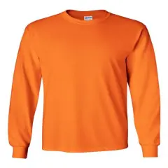 Gildan&reg; Ultra Cotton Long Sleeve T-Shirt Safety Orange