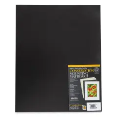 Lineco Conservation Matboard - Black, 4 ply, Pkg of 25, 16" x 20"