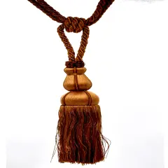 Belagio Single Tassel Tie-Back, 10" Long Tassel, Colors Collection, Toffee