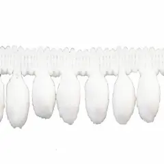 Belagio Pom Trim, 1.25" Wide, 10-Yard Bolt, White
