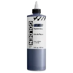 Golden High Flow Acrylics - Payne's Gray, 16 oz bottle