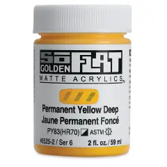 Golden SoFlat Matte Acrylic Paint - Permanent Yellow Deep, 59 ml, Jar