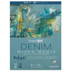 Clairefontaine PaintOn Mixed Media Pad - Denim, 9" x 12", 20 Sheets