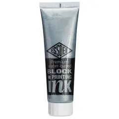 Essdee Premium Water-Based Block Printing Inks - Metallic Silver, 100 ml Tube