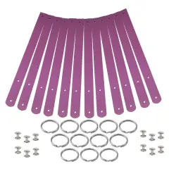 Blank Leather Keyrings 12 Pack &ndash; Pre-Cut Blanks with Hardware for Hot, Foil Stamping & Engraving Lavender