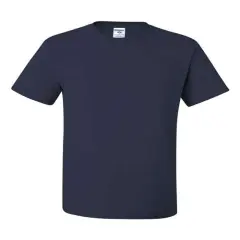 JERZEES&reg; Dri Power Heathered 50/50 Cotton Polyester Crewneck Short Sleeve T-Shirt J. Navy