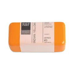 R&F Encaustic Paint Block - Indian Yellow, 104 ml block