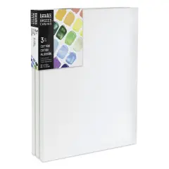 Liquitex Basics Stretched Cotton Canvas Pack - 18" x 24", Pkg of 3
