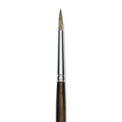 Silver Brush Monza Synthetic Mongoose Artist Brush - Long Handle, Round, Size 4
