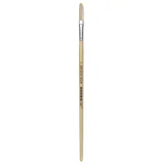 Utrecht Rhenish Pure Hog Bristle Brush - Extra Long Filbert, Size 4, Long Handle