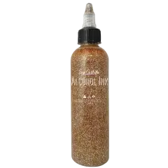 Premium Alcohol Ink | Metallic and Vibrant | High Saturated Unique Colors | For Tumblers, Coasters, Resin Dye, Alcohol Ink Paper, Yupo, Resin Petri Dish | 4 oz by volume | by Ezgi Sertcetin Glit. lu&eacute;t champagne