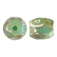 Baros Par Puca&reg; Czech glass bead, Frost Jade New Picasso, 10 grams