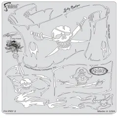 Iwata Artool Freehand Template - Piracy Jolly Rodger