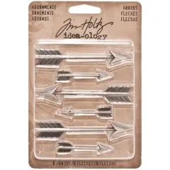 Idea-Ology Metal Adornments 1.5" & 3" 6/Pkg-Antique Nickel Arrow