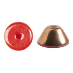 Konos Par Puca&reg; Czech glass bead, Frost Cherry Capri Gold, 10 grams