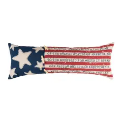 Patriotic "I Pledge Allegiance to the Flag" Embroidered Accent Pillow, 10" x 28"