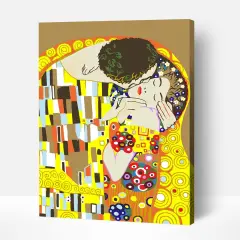 Artwille DIY Paint by Numbers for Adults and Kids, Acrylic Painting Kit - "Kiss", 13.8 x 17.7 in