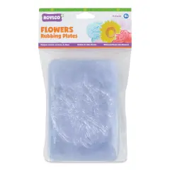 Roylco Rubbing Plates - Flowers, 4-1/2" x 6-1/2", Set of 16