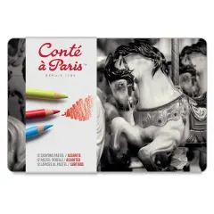 Cont&eacute; &agrave; Paris Pastel Pencil Set - Set of 12, Assorted Colors, Tin