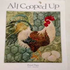 Truly McKennaAll Cooped Up ACU09 Proud Poppa 8x8 Fabric Art Print Panel