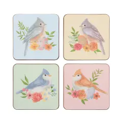 Floral Bird Coasters Set of 4