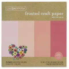 Lia Griffith Frosted Craft Paper - Melon, 12" X 12", 20 Sheets, 130 gsm