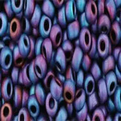 Toho 8/0 Round Japanese Seed Bead, TR8-705, Matte Color Frost Iris Blue