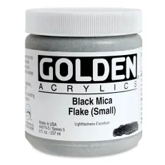 Golden Special Iridescent Acrylics - Black Mica Flake (Small), 8 oz jar