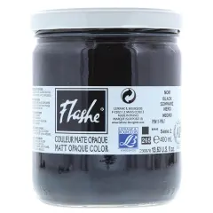 Lefranc & Bourgeois Flashe Vinyl Paint - Black, 400 ml jar
