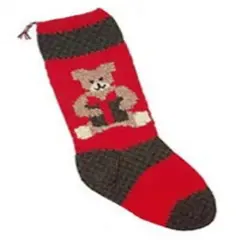 Candide Wool Yarn Christmas Stocking Knitting Kit (602 - Holiday Bear) Multicolor