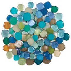 Mosaic Mercantile Glass Pebble Tiles - Beachside Mix, 1.5 lb