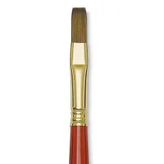 Blick Master Kolinsky Sable Brush - Flat, Short Handle, Red, Size 10